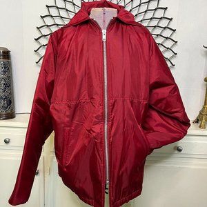 Vtg Rennoc Classic Nylon Varsity Jacket Sherpa/Quilted Lined Maroon Windbreaker